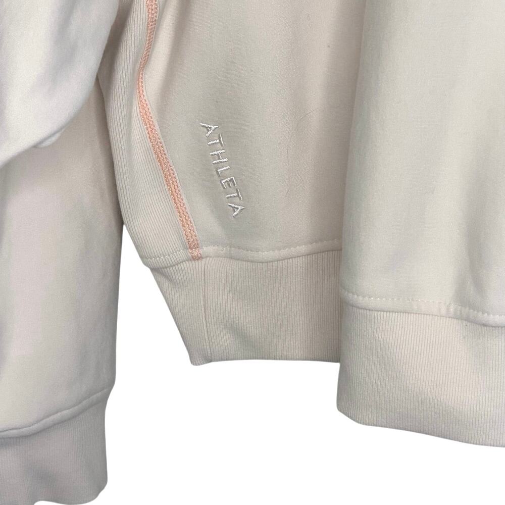 Athleta Forever Fleece 1/2 zip high hip sweatshirt cream size XL - Picture 8 of 9